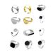Fashionable Geometric Block Circular Smooth Open Ring Combination For Men's And Women's Personalized Food Rings_ipsvogv.com