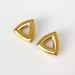 Real Gold Electroplated Titanium Steel Polished Triangle Retro Minimalist OOTD Gold And Silver Earrings_ipsvogv.com