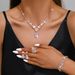Women’s Jewelry Set Fashion Popular Jewelry Earrings Set Party Banquet Jewelry Bridal Wedding Rhinestone Necklace Earrings_ipsvogv.com