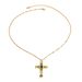 Quiet Gold Stainless Steel Irregular Cross Fried Dough Twists Chain Necklace_ipsvogv.com