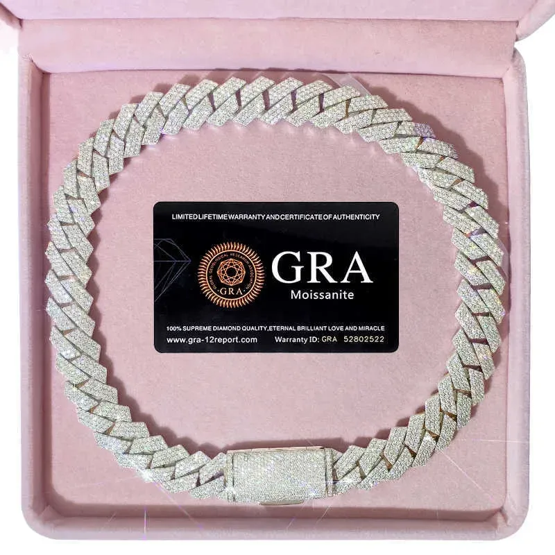 Bracelet Designer Jewelry Moissanite Chain Cuban Link High Quality 3 Rows VVS Moissanite Diamond Chain White Rose Gold_ipsvogv.com