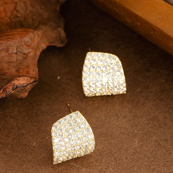Fashionable Full Diamond Zircon With Delicate Feminine Temperament, Socialite Style, And High-end Silver Needle Earrings_ipsvogv.com