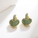 Women's Jewelry Light Luxury High End Temperament Retro Color Zircon Heart Shaped Love Earrings Peach Heart Earrings Ear Buckles_ipsvogv.com