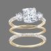 Sanjie Hot Selling Jewelry Gold Square Zircon With White Diamond 3-Piece Fashion Ring Set_ipsvogv.com