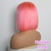 hot selling Pink Color Blunt Cut Short Straight Glueless Bob 180% Density 13×4 Lace Frontal Wig Brazilian Remy Put On Go Human Hair_ipsvogv.com