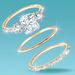 Sanjie Hot Selling Jewelry Gold Square Zircon With White Diamond 3-Piece Fashion Ring Set_ipsvogv.com