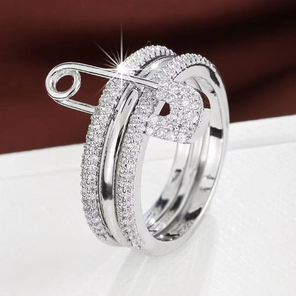 Hot Selling Tricolor Detachable Ring, Women's Personalized Micro Inlaid Zircon Pin Ring_ipsvogv.com