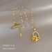 Love 【 】 Rose Light Luxury Charm Gorgeous Full Diamond Necklace Women's Versatile Clavicle Titanium Steel Chain 【 】_ipsvogv.com