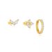 Diamond-Encrusted Petal Stud Earrings - Light Luxury Minimalist Earrings For Women (Elegant Ear Accessories Set)_ipsvogv.com