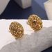 Exaggerated Geometric Pleated Metal Earrings Female Fashion Bean Simple Earrings Ins Personality Earrings_ipsvogv.com
