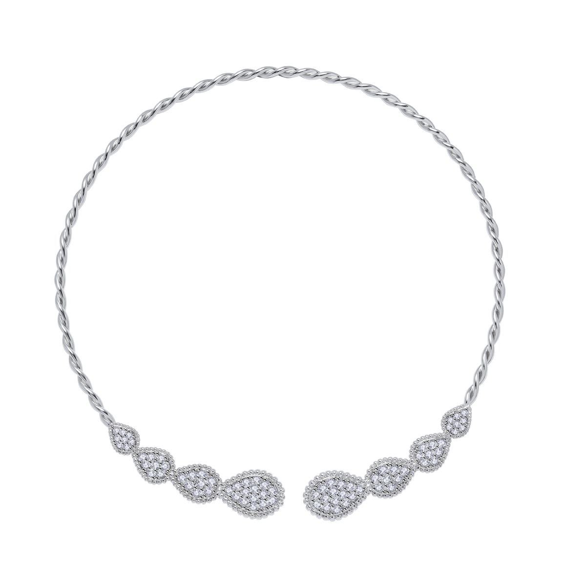 Women's Jewelry Set Fashion Beaded Diamond Studded Teardrop Shaped Necklace Fashionable And Creative Design Full Of Diamonds High Quality Necklace Set_ipsvogv.com