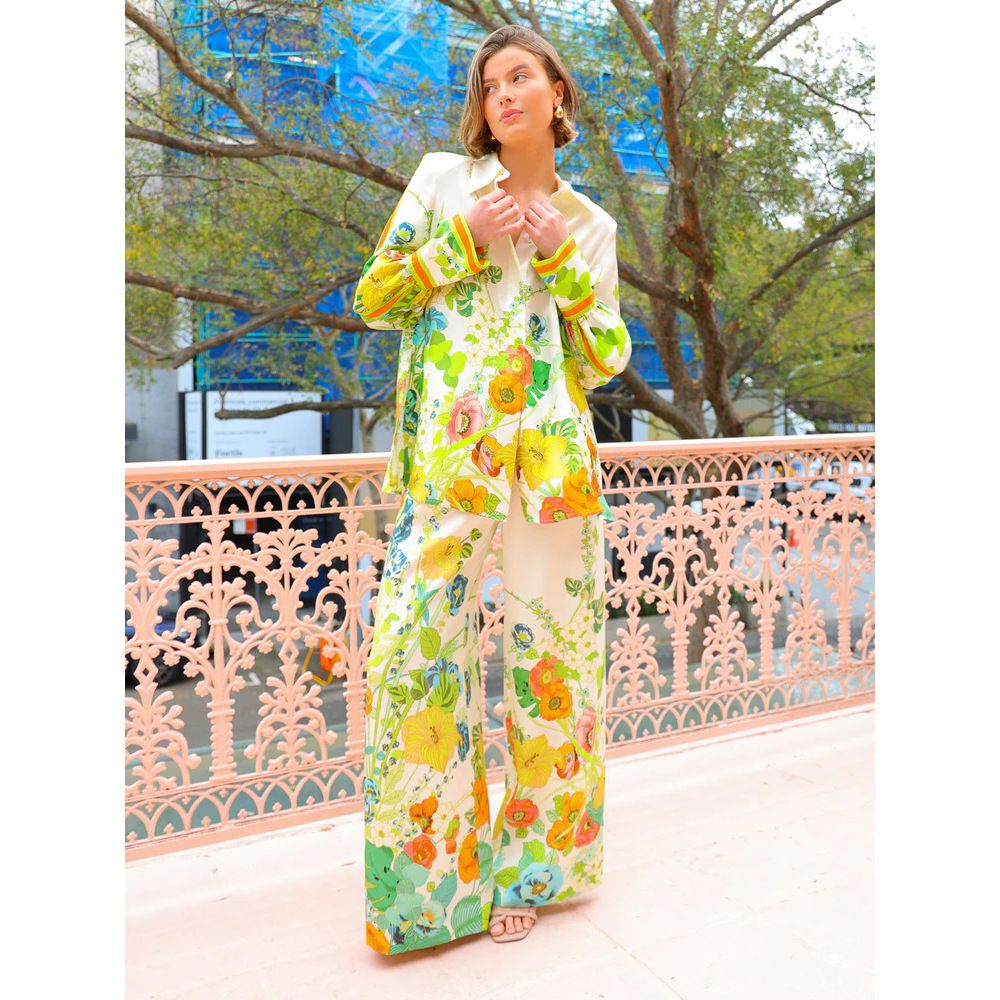 Women's Clothing new printed holiday long sleeved two piece suit INS loose casual trousers suit _ipsvogv.com