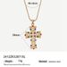 cross pearl zircon earrings INS design exquisite electroplating gold necklace jewelry_ipsvogv.com
