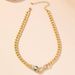 New Instagram hip hop cool accessories Serpentine metal chain necklace collarbone chain_ipsvogv.com
