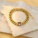 Gold Cuban Chain Square High-end Niche Colorful Zircon Titanium Steel Bracelet Jewelry_ipsvogv.com
