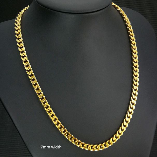 Mens Solid Heavy Chain Long Necklace Curb Ring Link Jewelry N224_ipsvogv.com