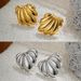 Women’s Jewelry Set Fashion Gold Fashion Trend Holiday Retro Scallop Earrings Geometric Striped Earrings_ipsvogv.com