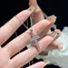 Fashionable Diamond Studded Cross Necklace For Women, High-end And Cool Style, Minimalist Design, Collarbone Chain_ipsvogv.com
