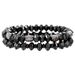 Men's Beaded Bracelet Set Map Stone Black Gallstone Cross Bracelet Elastic Three Piece Bracelet_ipsvogv.com