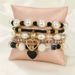 5-piece Pearl Handmade Bead Women's Bohemian Fashion Peach Heart Bracelet Set_ipsvogv.com