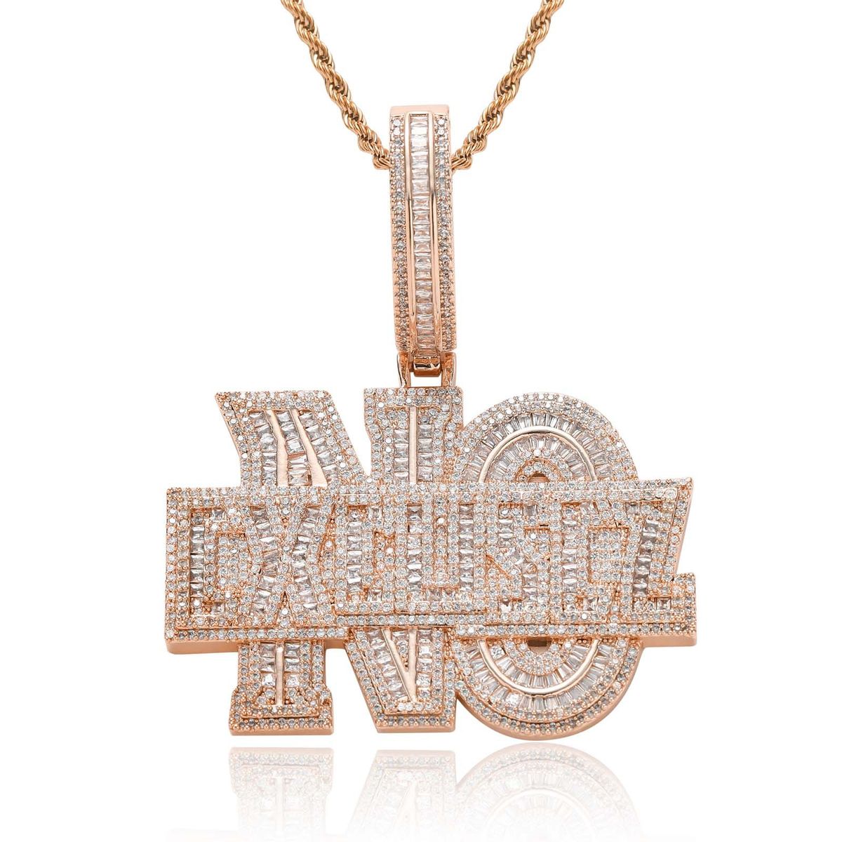 Unisex Hip Hop Pendant Letter Hip Hop Necklace Micro Large Inlaid Zircon Fashionable Personality Trendy Brand Pendant Accessories_ipsvogv.com