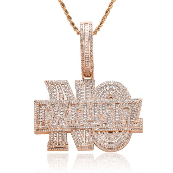 Unisex Hip Hop Pendant Letter Hip Hop Necklace Micro Large Inlaid Zircon Fashionable Personality Trendy Brand Pendant Accessories_ipsvogv.com