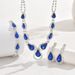 Bridal Jewelry Set - Necklace, Earrings & Bracelet In Electroplated Silver (3-Piece Copper Claw Chain Wedding Set)_ipsvogv.com
