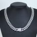 Men’s Jewelry Set Fashion Hip Hop Trendy Cuban Chain With Diamonds 14mm Rhombus Spring Buckle Full Diamond Necklace For Men And Women_ipsvogv.com