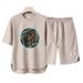 Men's Clothing 2024 Waffle Casual Summer Suit Loose Teen Short sleeved T shirt Shorts Handsome Two piece Suit_ipsvogv.com