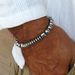 Hot Selling Stone Bracelet Black Gallstone Cross UFO Retro Bracelet Map Stone Elastic Bracelet Combination Men_ipsvogv.com