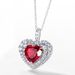 S925 Silver Red Corundum Pendant Heart Shaped Sapphire Pendant Noble Light Luxury_ipsvogv.com