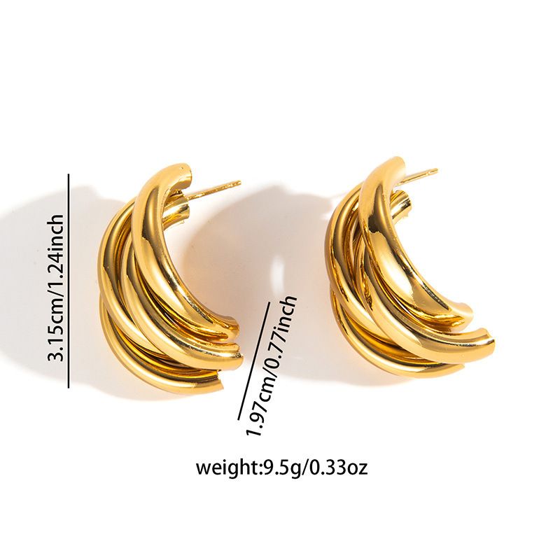 Women's Jewelry Retro Titanium Steel Circle Earrings Fashionable Niche Geometric Earrings Light Luxury High End Love Earrings_ipsvogv.com