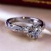New Fashionable Elegant Flower Pattern Women's Wedding And Engagement Princess Diamond Ring_ipsvogv.com