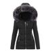 Women's Clothing color fur collar zipper decoration slim cotton coat for women thick coat for women_ipsvogv.com