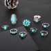New Bohemian Feather Turquoise Hollow 9-piece Set Ring_ipsvogv.com