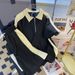 Men's Clothing Waffle sports suit summer men's clothing color matching lapel short sleeved T shirt set with handsome casual shorts_ipsvogv.com
