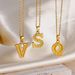 hot selling new product 26 English capital letters pendant necklace gold plated environmentally friendly vacuum plating necklace_ipsvogv.com