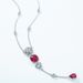 Simulated rose cultivation ruby long necklace S925 silver inlaid colored gemstone necklace fashionable light luxury_ipsvogv.com