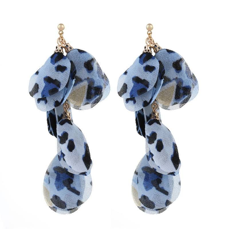 Statement Bohemian Leopard Print Long Tassel Earrings Handmade Fabric Vintage Big Earrings Women Fashion Jewelry Exaggerated_ipsvogv.com