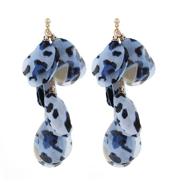 Statement Bohemian Leopard Print Long Tassel Earrings Handmade Fabric Vintage Big Earrings Women Fashion Jewelry Exaggerated_ipsvogv.com