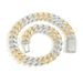Unisex Hip Hop Necklace Rose Gold Two Tone 20mmT Square Zircon Miami Cuban Chain Men's Necklace_ipsvogv.com