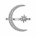 New crescent tooth star moon ring plated with creative exaggerated opening engagement ring_ipsvogv.com