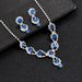2023 New Trend Bridal Jewelry Exquisite Full Diamond Double Layer Marquise Necklace Earrings Wedding Dress Accessories_ipsvogv.com