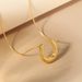 S Sterg Sier U-shaped Pendant Snake Chain Long Necklace_ipsvogv.com