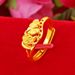 Opening Car Flower Brass With Plated Ring, Vietnamese Sha Jin Women's Gold Ring_ipsvogv.com