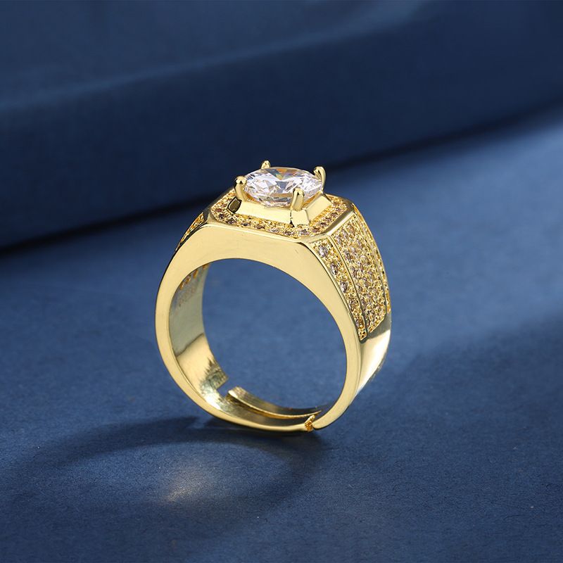 2-carat Group Full Diamond Business Men's Ring, Niche Design, Temperament, Versatile Fashion Ring_ipsvogv.com