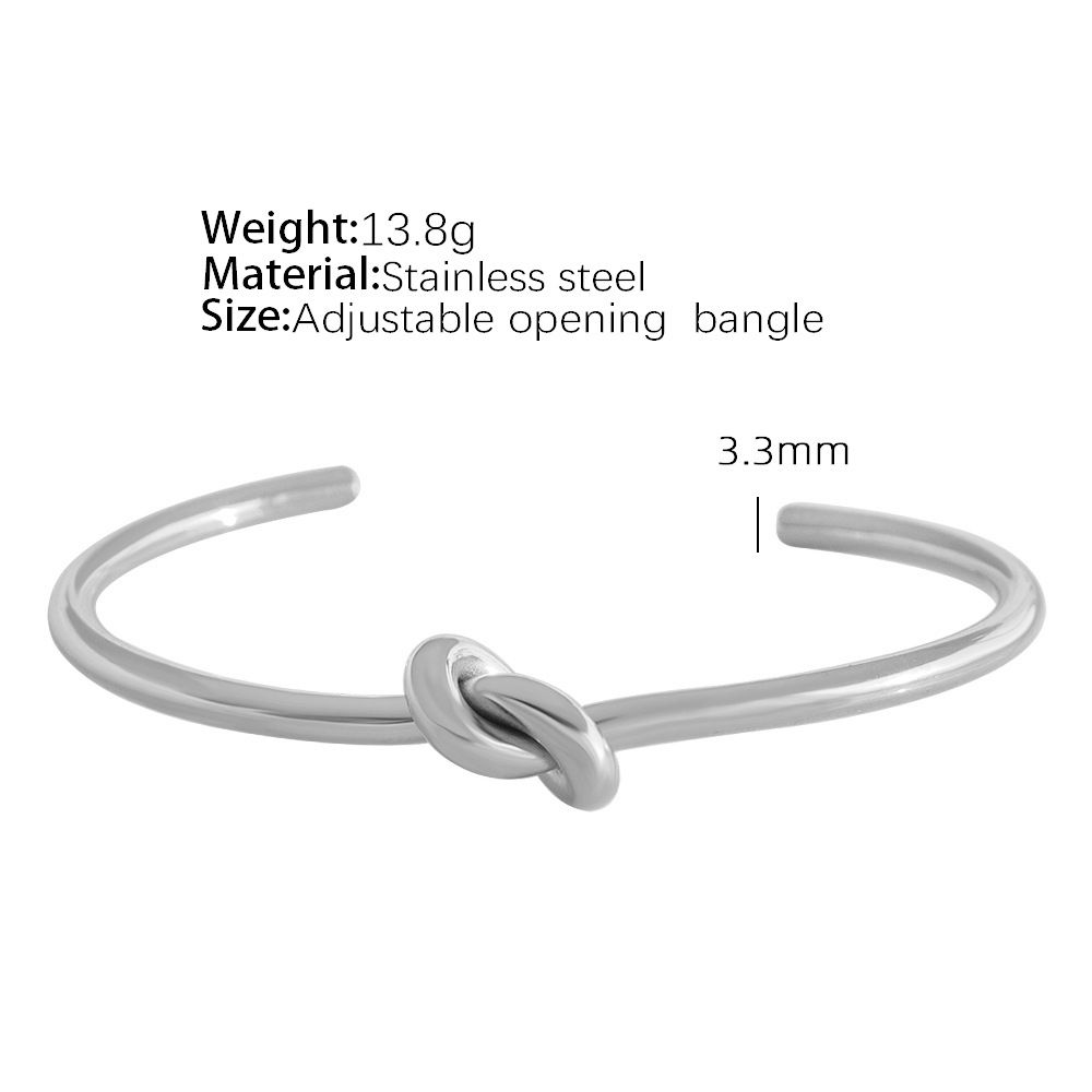 Women's Jewelry Set Fashion French Retro Fashion Geometric Titanium Steel Open Bracelet Female Twist Knot C Shaped Bracelet Female Niche Design_ipsvogv.com
