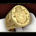 Unisex popular crown lion shield emblem ring gold plated royal seal men's ring_ipsvogv.com