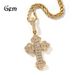 Women's & Men's Jewelry Hip Hop Cross Pendant Necklace With Diamond Accents And Twist Chain For Trendy Streetwear Style_ipsvogv.com