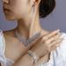 Hot Selling Bride Necklace High-end Versatile Rhinestone Collarbone Chain Earrings Bracelet Three-piece Set_ipsvogv.com